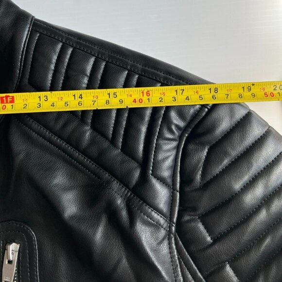 Zara FAUX LEATHER BIKER JACKET BLACK | 3833/309 - Picture 4 of 6